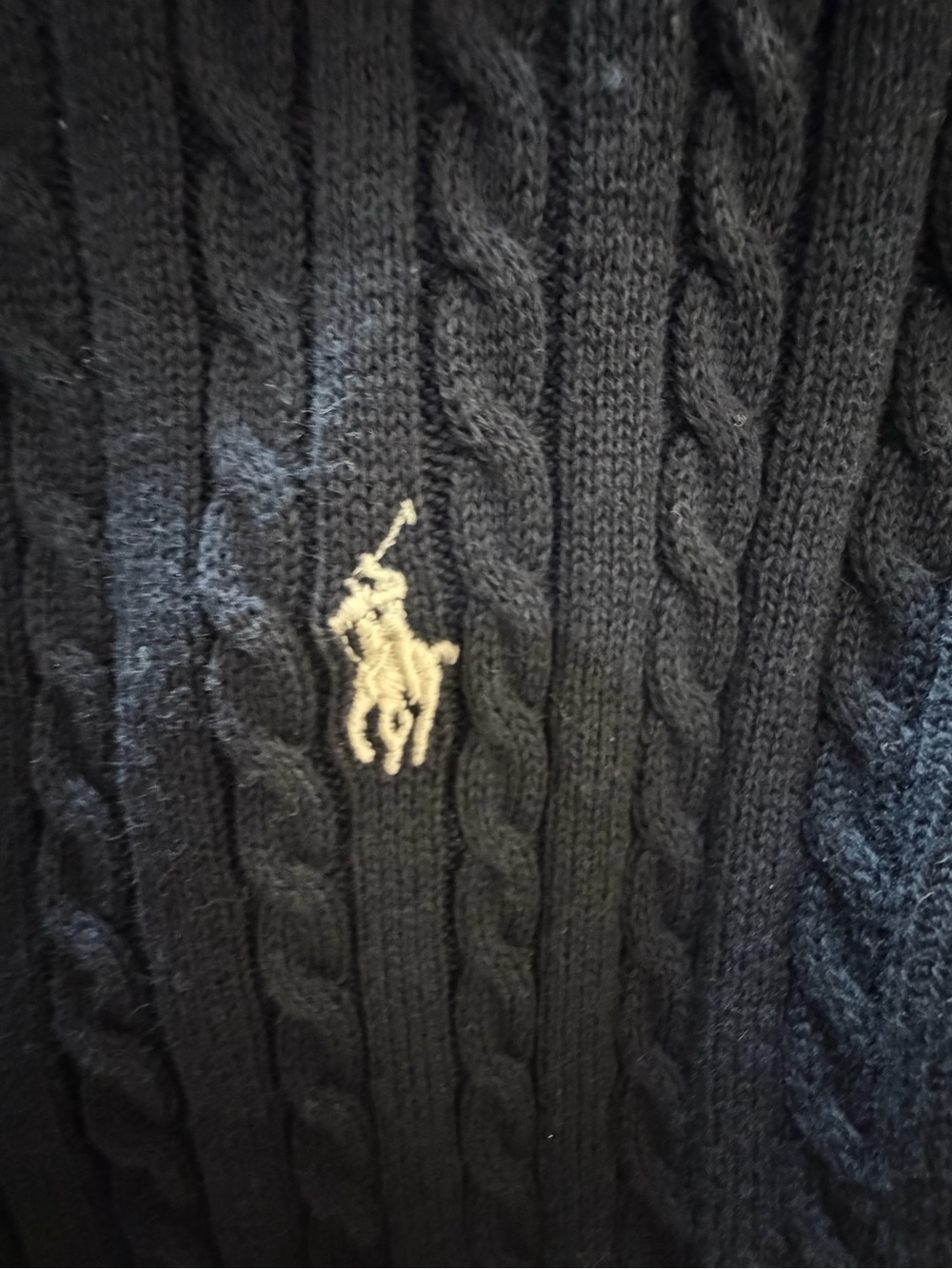 Polo by Ralph Lauren Navy Cable-Knit Button Cardigan - Picture 6 of 7